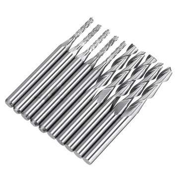 10pcs Milling Cutter 5ps 1.5mm End Mill and 5pcs Double Flutes 3.175x17mm Milling Cutter