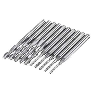 10pcs Milling Cutter 5ps 1.5mm End Mill and 5pcs Double Flutes 3.175x17mm Milling Cutter