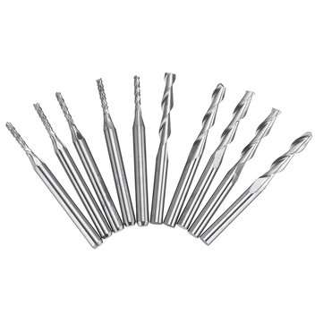 10pcs Milling Cutter 5ps 1.5mm End Mill and 5pcs Double Flutes 3.175x17mm Milling Cutter