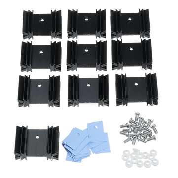 10Pcs MOS Tube Heat Sink Triode Heat Sink TO-220 Heat Sink Aluminum Heat Sink 25mmx34mmx12mm