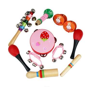 10Pcs Musical Toy Percussion Safe Non-toxic Toys Musical Instruments Educational T... (COLOR1: PINK)