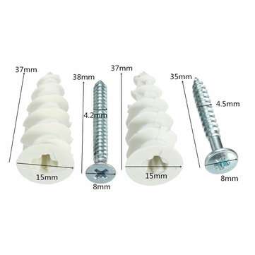 10Pcs Nylon Plate Board Cavity Wall Plug Fixing Speed F Anchor With Screws (SIZE: 38MM)