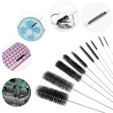 10Pcs Nylon Tube Brush Set Cleaning Brush Set for Drinking Straws Glasses Keyboards Jewelry Cleaning
