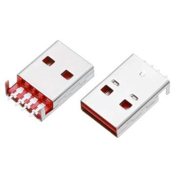 10PCS Positive And Negative Plug USB 4p Board End Male Sink Board SMT Double-Sided Plug Two Straight