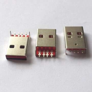 10PCS Positive And Negative Plug USB 4p Board End Male Sink Board SMT Double-Sided Plug Two Straight