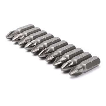 10pcs PZ2 25mm Drive Screwdriver Bits Hex Magnetic Power Tool