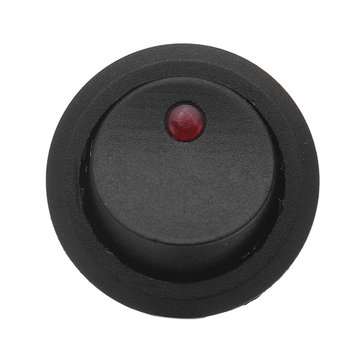 10Pcs Rocker Switch with Red LED Light On/Off Round Boat Rocker Switch 20A/12V DC