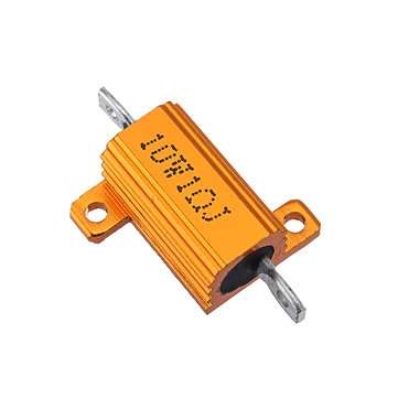 10pcs RX24 10W 1R 1RJ Metal Aluminum Case High Power Resistor Golden Metal Shell Case Heatsink Resis