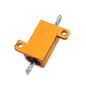 10pcs RX24 10W 1R 1RJ Metal Aluminum Case High Power Resistor Golden Metal Shell Case Heatsink Resis