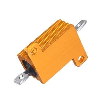 10pcs RX24 10W 10R 10RJ Metal Aluminum Case High Power Resistor Golden Metal Shell Case Heatsink Res
