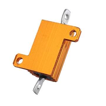 10pcs RX24 10W 10R 10RJ Metal Aluminum Case High Power Resistor Golden Metal Shell Case Heatsink Res