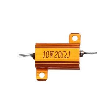 10pcs RX24 10W 20R 20RJ Metal Aluminum Case High Power Resistor Golden Metal Shell Case Heatsink Res