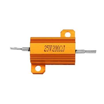 10pcs RX24 25W 200R 200RJ Metal Aluminum Case High Power Resistor Golden Metal Shell Case Heatsink R
