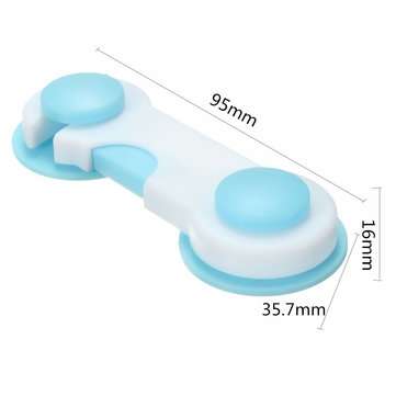 10Pcs Safe Lock Blue&White Plastic for Cupboard Door Drawers Security with Glue