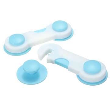 10Pcs Safe Lock Blue&White Plastic for Cupboard Door Drawers Security with Glue