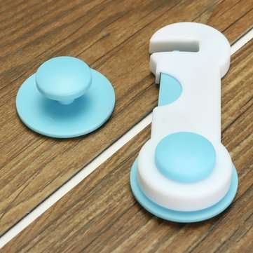 10Pcs Safe Lock Blue&White Plastic for Cupboard Door Drawers Security with Glue