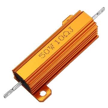 10pcs RX24 50W 10R 10RJ Metal Aluminum Case High Power Resistor Golden Metal Shell Case Heatsink Res