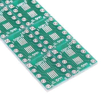 10PCS SOT23 SOP10 MSOP10 Umax SOP23 to DIP10 Pinboard SMD To DIP Adapter Plate 0.5mm/0.95mm to 2.54m