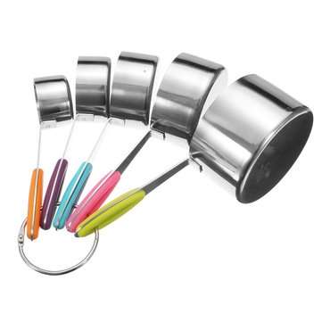 10Pcs Stainless Steel Measuring Cups & Spoons Tea Spoon Set Kitchen Tool