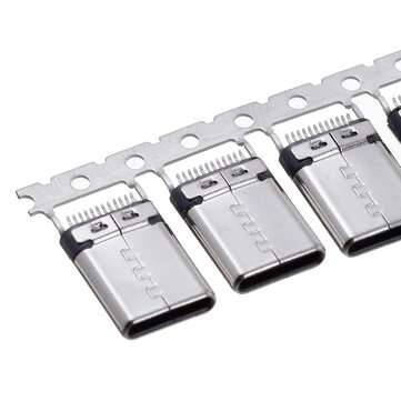 10PCS USB 3.1 Type-C Male Connector USB-C Stretch Seamless Without PCB Board 24pin Splint Connector