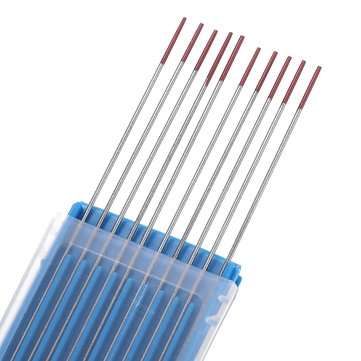10Pcs WT20 1.0x175mm TIG Welding Tungsten Electrodes Red Tip Rods Set