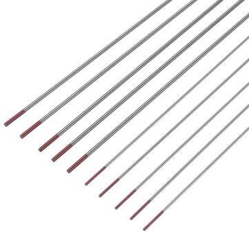 10Pcs WT20 1.0/1.6x150mm TIG Welding Tungsten Electrodes Red Tip Rods Set