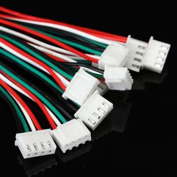 10Pcs XH Pitch 2.54mm Single Head 4Pin 4Way Wire To Board Connector 15cm 24AWG With Socket