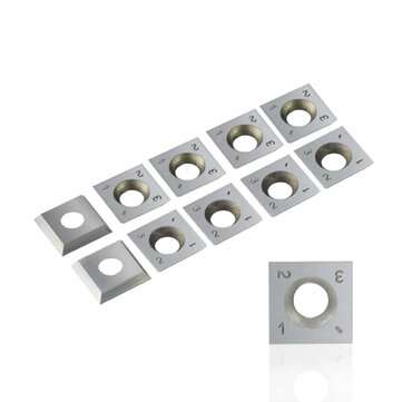10Pcs Wood Turning Carbide Insert Blades Milling 30 Degree Lathe Chisel Replacement Blade 14x14x2mm