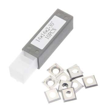 10Pcs Wood Turning Carbide Insert Blades Milling 30 Degree Lathe Chisel Replacement Blade 14x14x2mm