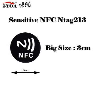 10pcs/lot Ntag215 NFC TAG Sticker Card 13.56MHz ISO14443A NTAG 215 Universal Lable RFID Tag