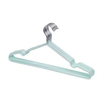 10pcs/Set 40cm Metal Clothes Hangers Strong Clothes Rack for Adult Anti-skid Close... (COLOR: GREEN)