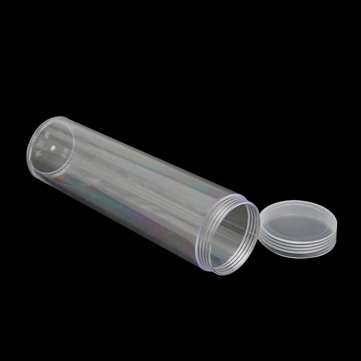 10Pcs/Set 25mm Round Clear Plastic Coin Tube Coin Holder Container for Quarter Dollar Storage Tube S