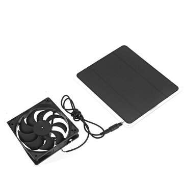 10W 210x175x2.5mm Solar Panel with 10x10cm Powered Fan Mini Ventilator for n House Greenhouse