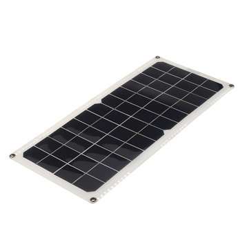 10W 14V Monocrystalline Silicon Semi-flexible Solar Panel with 3 x Spring Suppport 5V Single USB + 1