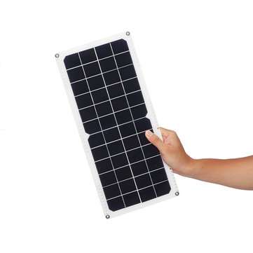 10W 14V Monocrystalline Silicon Semi-flexible Solar Panel with 3 x Spring Suppport 5V Single USB + 1