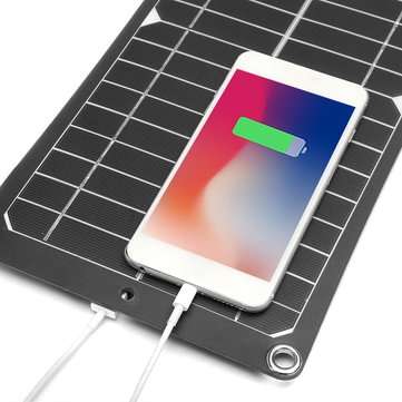 10W 37x18cm Monocrystalline Silicon Semi-flexible Solar Panel with USB 12V/5V DC For Car Boat Charge