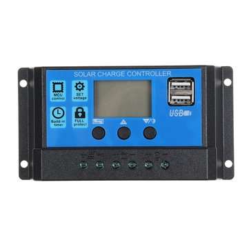 10W 12V/5V USB Solar Panel Power System Battery Charger Generator LED Light Bulb W/ 10A Controller