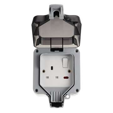 110-240V 13Amp Waterproof Wall Power Socket IP66 Outdoor Garden Socket Switched (TYPE: 1)