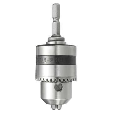 1-10mm Drill Chuck Driver Converter 3/8 Inch 24UNF With 1/4 Inch Hex Shank Key Adaptor