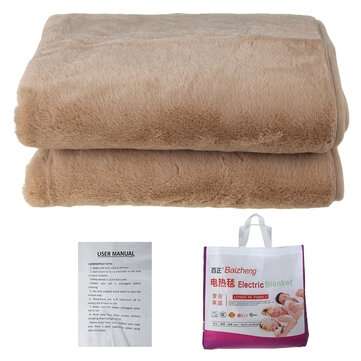 110V Electric Heated Blanket Warm Mattress Warmer Timing  Adjustable Temperature