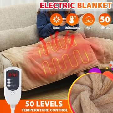 110V Electric Heated Blanket Warm Mattress Warmer Timing  Adjustable Temperature
