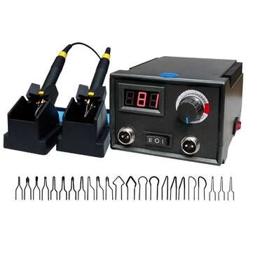 110V/220V Digital Multifunction Pyrography Machine Gourd Wood Craft +2Pen+23Tips (PLUG: 220VEUPLUG)