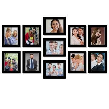 11Pcs Creative Cardboard 7 inch Photo Wall DIY Combination Photo Frame Wall (COLOR: BLACK)