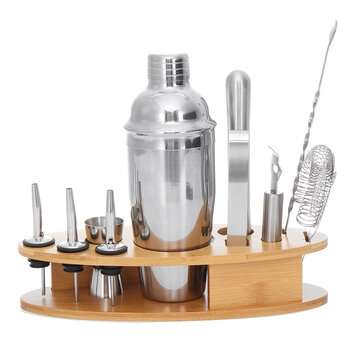 11pcs Cocktail Shaker Set Maker Mixer Martini Spirits Bar Strainer Bartende