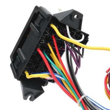12 Circuit Wiring Harness 14 Fuse 12V Muscle Hot Rod For Street Rod XL Wires Cable