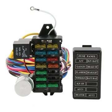 12 Circuit Wiring Harness 14 Fuse 12V Muscle Hot Rod For Street Rod XL Wires Cable