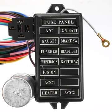 12 Circuit Wiring Harness 14 Fuse 12V Muscle Hot Rod For Street Rod XL Wires Cable