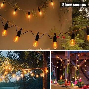 12 Bulbs Solar Light String Waterproof Edison 48FT Solar Bulb Lights Decoration Lighting For Garden