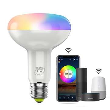 11W E27 R30 RGBCW WiFi Smart APP LED Bulb Dimmable UFO Lamp Compatible with Alexa Google Home AC100-