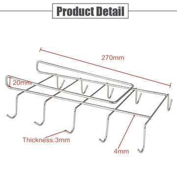 12 Hooks Stainless Steel Kitchen Storage Rack Cupboard Hanging Hook Shelf Dish Hanger Chest Storage